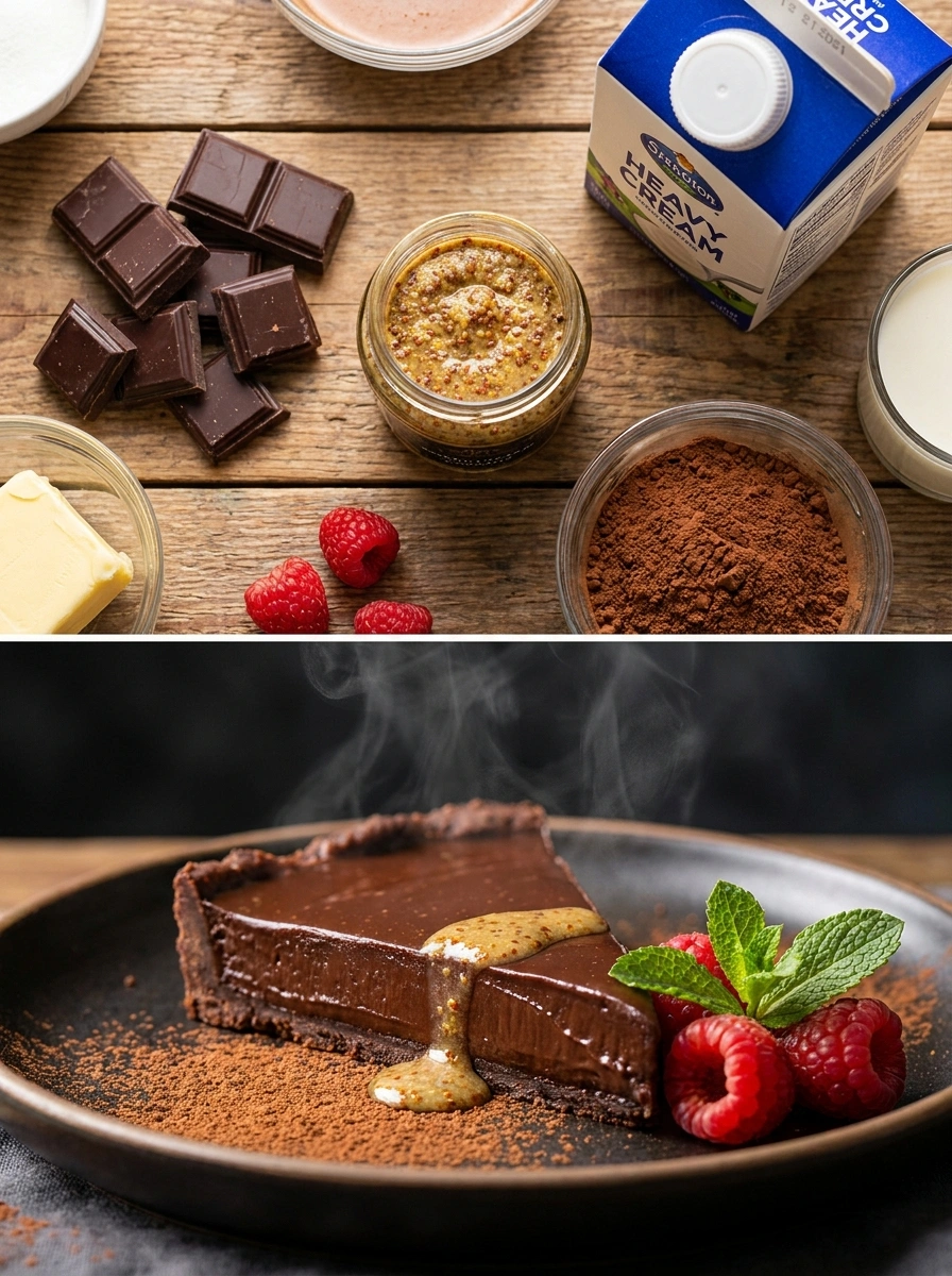 Swedish Mustard Chocolate Ganache - traditionellt Sverige Desserter & Sötsaker recept, perfekt till vardagsmiddag